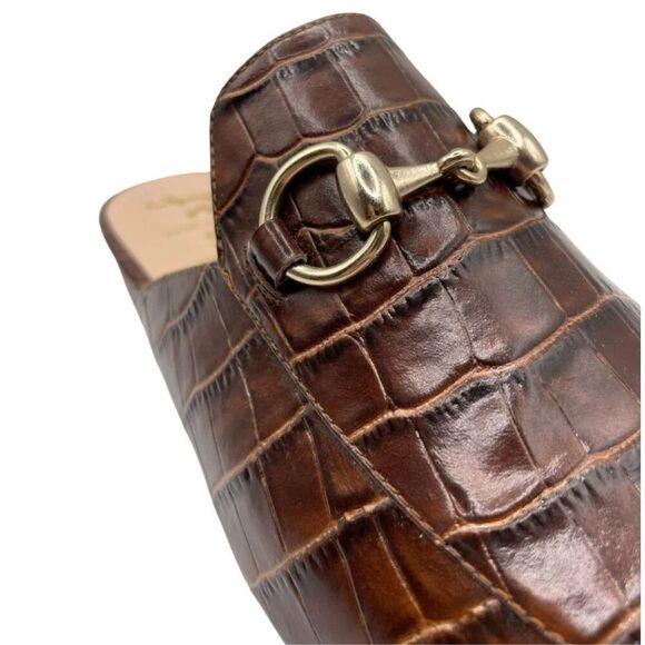 French Sole FS/NY Cape Brandy Croco Slip On Slide Mule Size 7 NIB - Picture 4 of 7